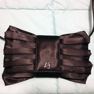 Lulu Guinness - Black Satin Clutch / Evening Bag